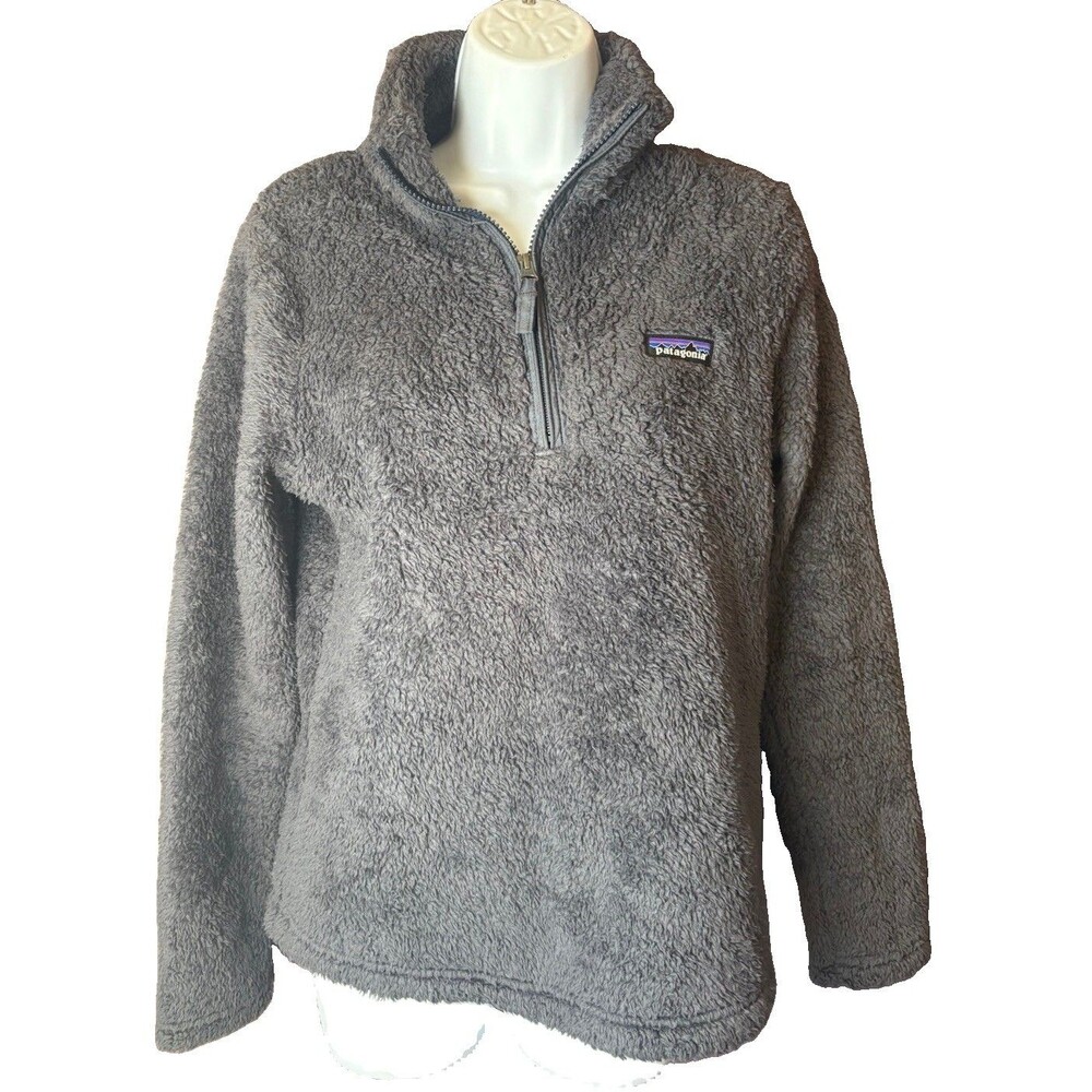 Patagonia Women's Los Gatos 1/4 Zip Fleece Pullover Jacket Small Gray High Pile